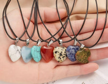 Load image into Gallery viewer, Healing Crystal Heart necklace