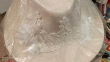 Load image into Gallery viewer, Fedora with lace bridal hat.