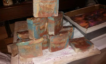 Load image into Gallery viewer, Lavender/Kiss And Tell Double Helix swirl soap